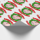 Merry Piggy Christmas Cadeaupapier (Hoek)