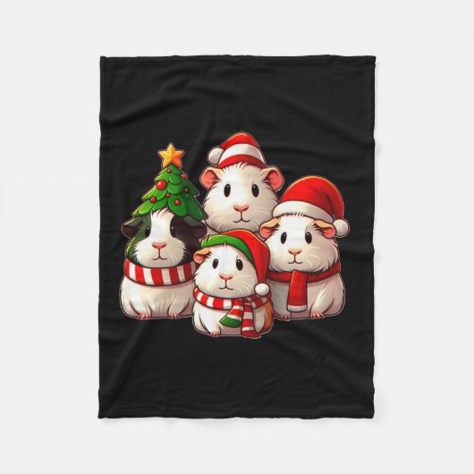 Merry Pigmas Christmas Guinea Pig Boerderij Animal Fleece Deken (Voorkant)