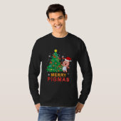 Merry Pigmas Christmas Pig Lovers Christmas Tree T-shirt (Voorkant volledig)