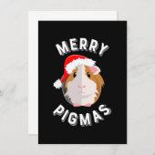 Merry Pigmas Cute and Funny Guinee Pig Kerstmis Bedankkaart (Voorkant / Achterkant)