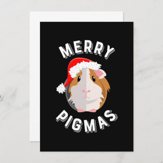 Merry Pigmas Cute and Funny Guinee Pig Kerstmis Bedankkaart (Voorkant / Achterkant)
