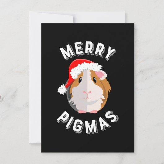 Merry Pigmas Cute and Funny Guinee Pig Kerstmis Bedankkaart (Voorkant)
