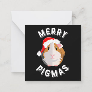 Merry Pigmas Cute and Funny Guinee Pig Kerstmis Notitiekaartje