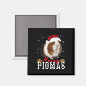 Merry Pigmas Face Mask Fun Guinea Pig Christmas Sa Magneet (Voorkant / Achterkant)