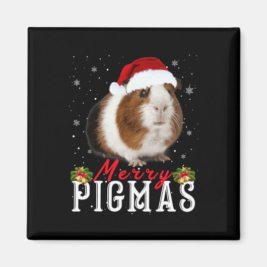 Merry Pigmas Face Mask Fun Guinea Pig Christmas Sa Magneet (Voorkant)