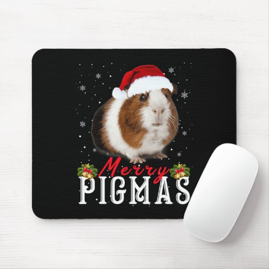 Merry Pigmas Face Mask Fun Guinea Pig Christmas Sa Muismat (Met muis)