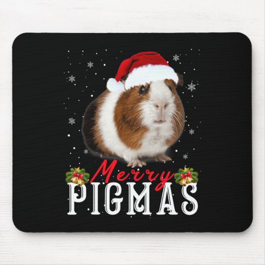 Merry Pigmas Face Mask Fun Guinea Pig Christmas Sa Muismat (Voorkant)