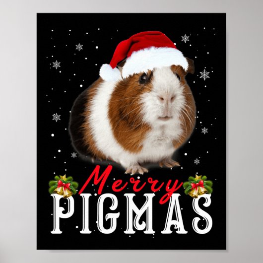 Merry Pigmas Face Mask Fun Guinea Pig Christmas Sa Poster (Voorkant)
