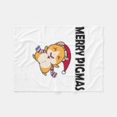 Merry Pigmas Face Mask Funny Guinea Pig Christmas Fleece Deken (Voorkant (Horizontaal))