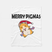 Merry Pigmas Face Mask Funny Guinea Pig Christmas  Fleece Deken (Voorkant)