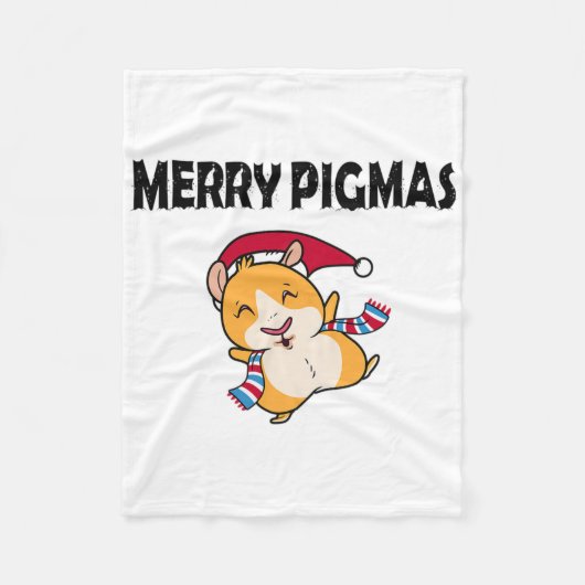 Merry Pigmas Face Mask Funny Guinea Pig Christmas Fleece Deken (Voorkant)