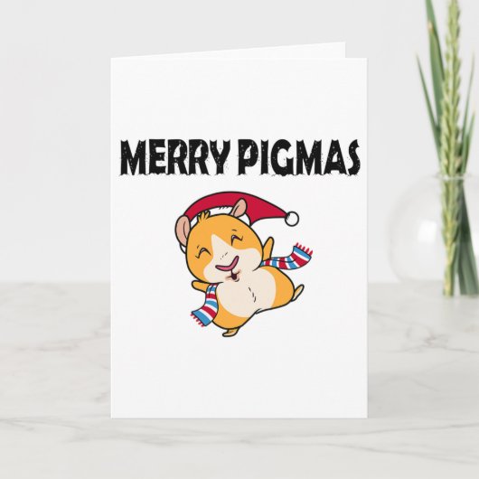 Merry Pigmas Face Mask Funny Guinea Pig Christmas  Kaart (Voorkant)
