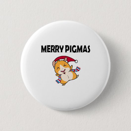 Merry Pigmas Face Mask Funny Guinea Pig Christmas  Ronde Button 5,7 Cm (Voorkant)