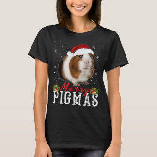 Merry Pigmas Face Mask Funny Guinea Pig Christmas T-shirt