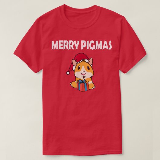 Merry Pigmas Face Mask Funny Guinea Pig Christmas T-shirt (Design voorkant)