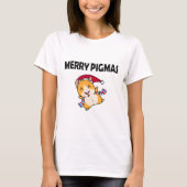Merry Pigmas Face Mask Funny Guinea Pig Christmas T-shirt (Voorkant)