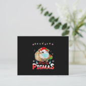 Merry Pigmas Face Mask Funny Guinea Pig Kerstmis Briefkaart (Staand voorkant)