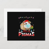 Merry Pigmas Face Mask Funny Guinea Pig Kerstmis Briefkaart (Voorkant / Achterkant)