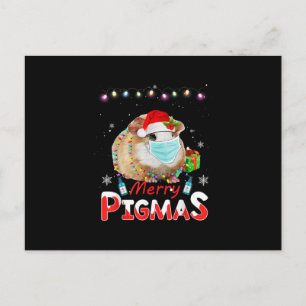 Merry Pigmas Face Mask Funny Guinea Pig Kerstmis Briefkaart