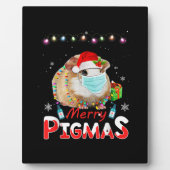 Merry Pigmas Face Mask Funny Guinea Pig Kerstmis Fotoplaat (Voorkant)