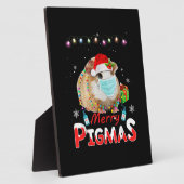 Merry Pigmas Face Mask Funny Guinea Pig Kerstmis Fotoplaat (Zijkant)