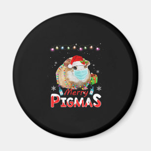 Merry Pigmas Face Mask Funny Guinea Pig Kerstmis Magneet