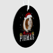 Merry Pigmas Face Mask Funny Guinea Pig Kerstmis Ornament (voorkant)