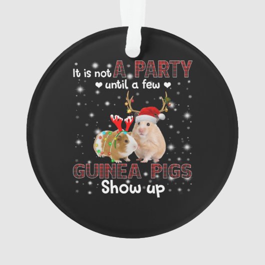 Merry Pigmas Face Mask Funny Guinea Pig Kerstmis Ornament (achterkant)