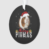 Merry Pigmas Face Mask Funny Guinea Pig Kerstmis Ornament (voorkant)