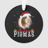 Merry Pigmas Face Mask Funny Guinea Pig Kerstmis Ornament (voorkant)