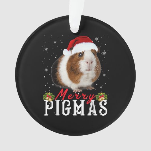 Merry Pigmas Face Mask Funny Guinea Pig Kerstmis Ornament (voorkant)