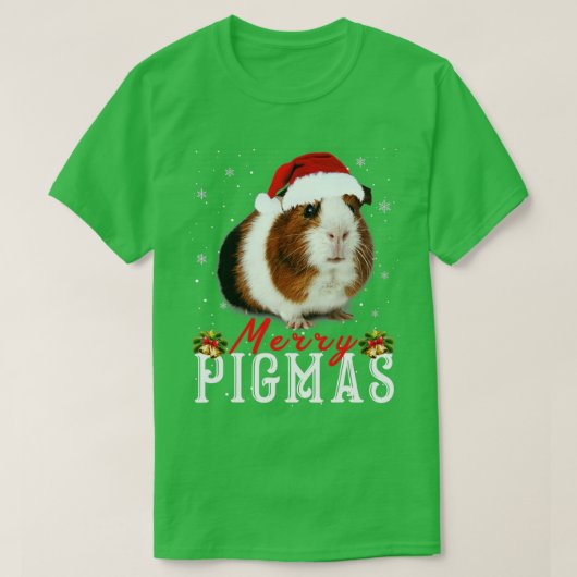 Merry Pigmas Face Mask Funny Guinea Pig Kerstmis T-shirt (Design voorkant)