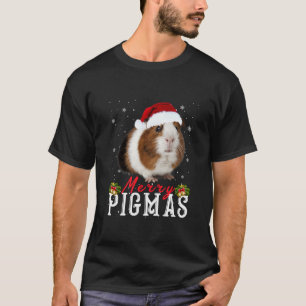 Merry Pigmas Face Mask Funny Guinea Pig Kerstmis T-shirt