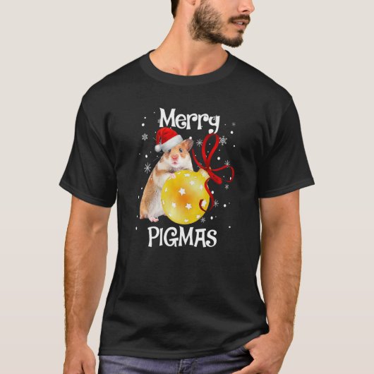 Merry Pigmas Face Mask Guinea Pig for Christmas T-shirt (Voorkant)