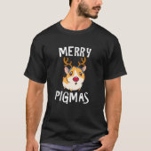 Merry Pigmas Funny Guinea Pig Xmas Pajama T-shirt (Voorkant)