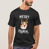 Merry Pigmas Funny Guinea Pig Xmas Pajama T-shirt (Voorkant)
