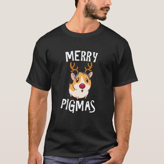 Merry Pigmas Funny Guinea Pig Xmas Pajama T-shirt (Voorkant)