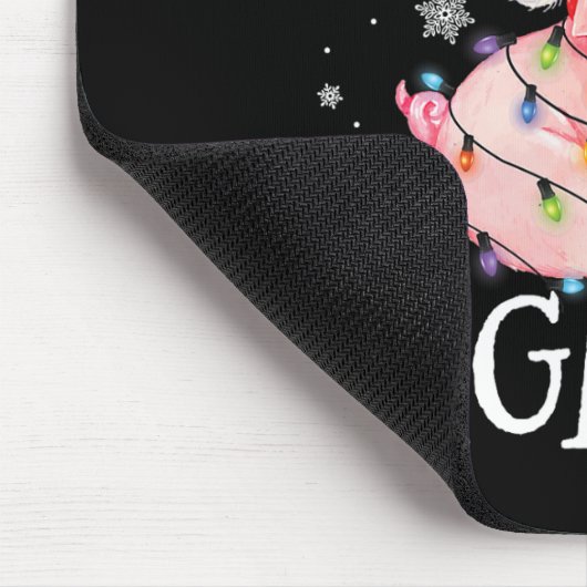 Merry Pigmas Funny Pig Christmas Lights Tree Xmas Muismat (Hoek)