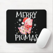 Merry Pigmas Funny Pig Christmas Lights Tree Xmas Muismat (Met muis)