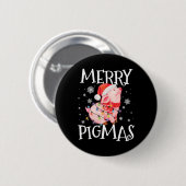 Merry Pigmas Funny Pig Christmas Lights Tree Xmas Ronde Button 5,7 Cm (Voorkant /achterkant)