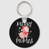 Merry Pigmas Funny Pig Christmas Lights Tree Xmas Sleutelhanger (Voorkant)