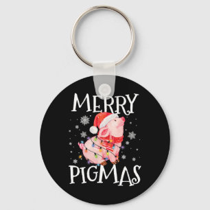 Merry Pigmas Funny Pig Christmas Lights Tree Xmas Sleutelhanger