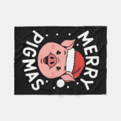 Merry Pigmas Funny Pig Christmas Santa Pig Fa Fleece Deken (Voorkant (Horizontaal))