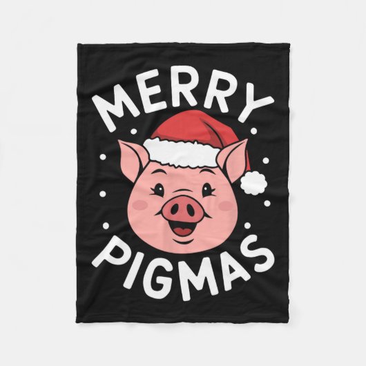 Merry Pigmas Funny Pig Christmas Santa Pig Fa Fleece Deken (Voorkant)