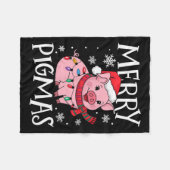 Merry Pigmas Funny Pig Christmas Santa Pig Fa Fleece Deken (Voorkant (Horizontaal))