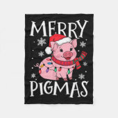 Merry Pigmas Funny Pig Christmas Santa Pig Fa Fleece Deken (Voorkant)