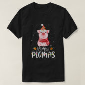 Merry Pigmas Funny Pig Kerstmis Pajama voor Varken T-shirt (Design voorkant)
