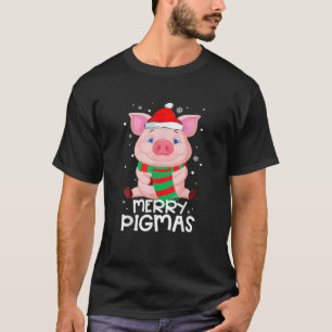 Merry Pigmas Funny Pig Merry Kerstmis voor meisjes T-shirt