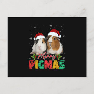 Merry Pigmas Guinea Pig. met Santa Hat Xmas Funny Briefkaart