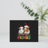 Merry Pigmas Guinea Pig. met Santa Hat Xmas Funny Briefkaart (Staand voorkant)